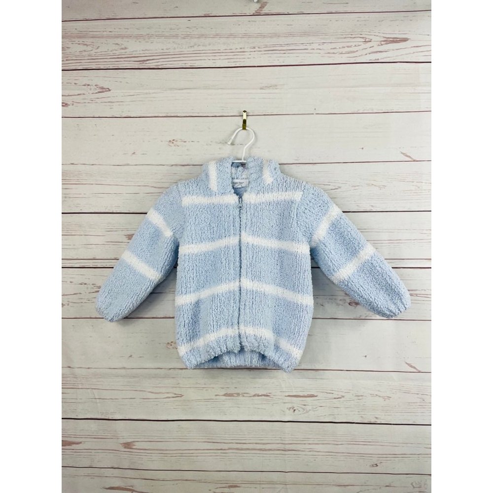 Angel Dear Striped Full Zip Soft Sweater 0-6 Months